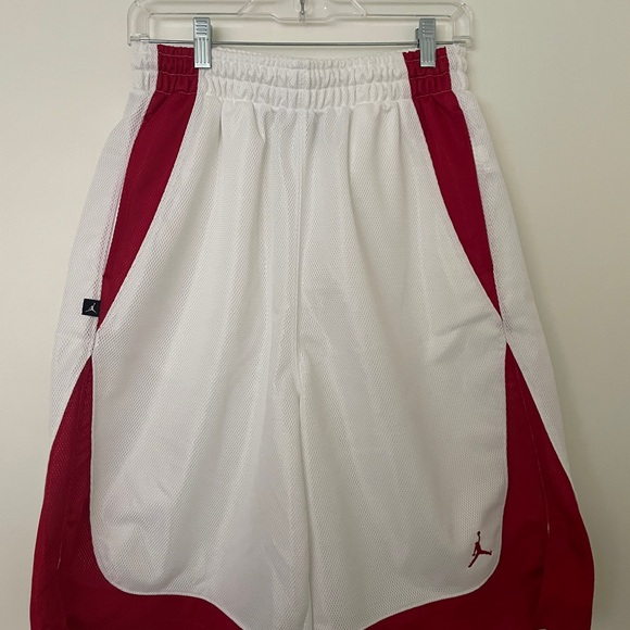 Jordan Men's Athletic Shorts in Red and White - Picture 1 of 3